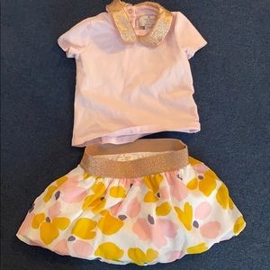 Kate spade baby skirt and shirt set